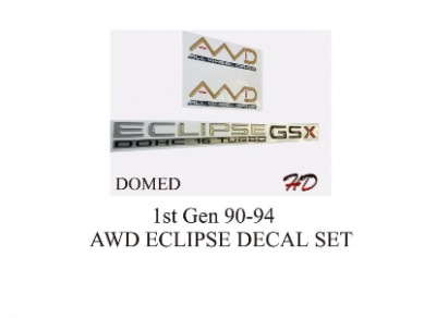 90-94 eclipse gsx awd domed decals and side pillars. DSM, ECLIPSE, LASER stickers