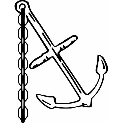 HoosierDecal Cool Anchor With Chain Nautical Vinyl Decal for Boat Car Window 2