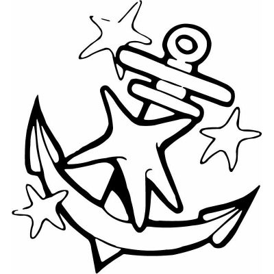 HoosierDecal Cool Anchor Starfish Nautical Vinyl Decal for Boat Car Window 10