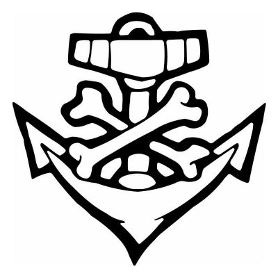 HoosierDecal Cool Anchor Cross Bones Nautical Vinyl Decal for Boat Car Window 12