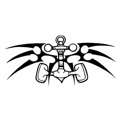 HoosierDecal Cool Tribal Anchor Nautical Vinyl Decal for Boat Car Window 17
