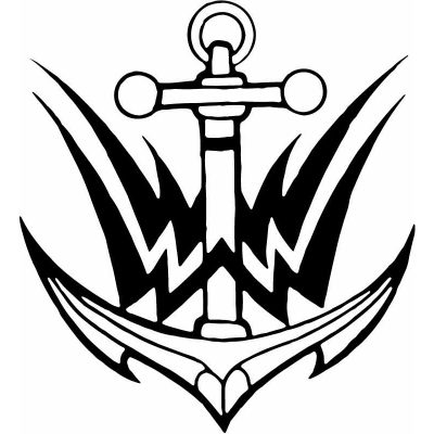 HoosierDecal Cool Anchor Nautical Vinyl Decal for Boat Car Window 19