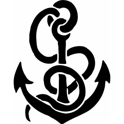 HoosierDecal Cool Anchor Nautical Vinyl Decal for Boat Car Window 31