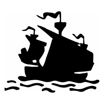 HoosierDecal Cool Ship With Sails Nautical Vinyl Decal for Boat Car Window 64