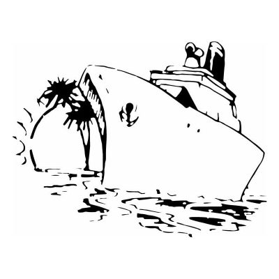 HoosierDecal Cool Battle ship Nautical Vinyl Decal for Boat Car Window 69
