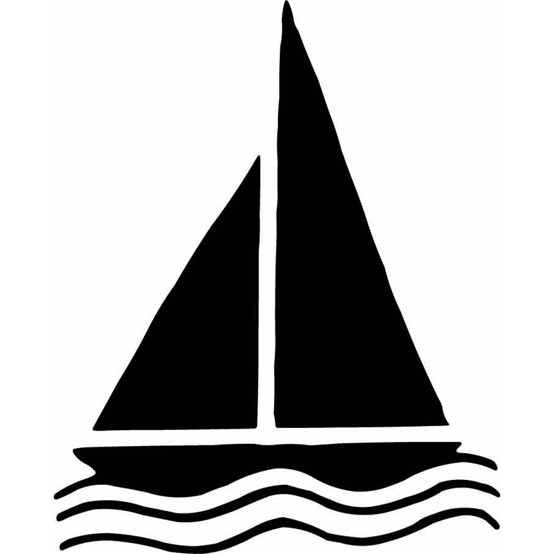 HoosierDecal Cool Sailboat Nautical Vinyl Decal for Boat Car Window 74