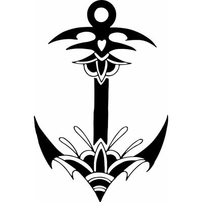 HoosierDecal Cool Anchor Nautical Vinyl Decal for Boat Car Window 90