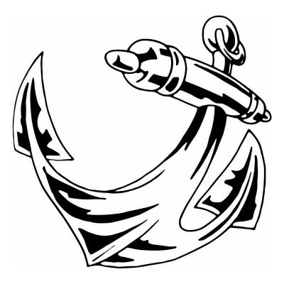 HoosierDecal Cool Anchor Nautical Vinyl Decal for Boat Car Window 101