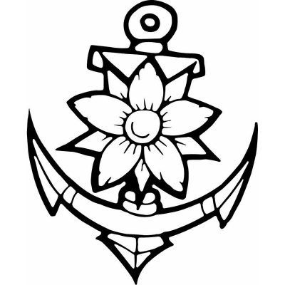 HoosierDecal Cool Anchor Nautical Vinyl Decal for Boat Car Window 107