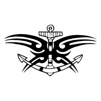 HoosierDecal Cool Anchor Nautical Vinyl Decal for Boat Car Window 109