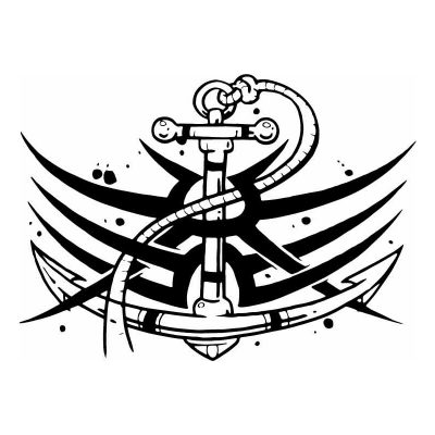 HoosierDecal Cool Anchor Nautical Vinyl Decal for Boat Car Window 111