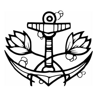 HoosierDecal Cool Anchor Nautical Vinyl Decal for Boat Car Window 112