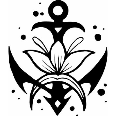 HoosierDecal Cool Anchor Nautical Vinyl Decal for Boat Car Window 113