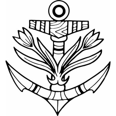 HoosierDecal Cool Anchor Nautical Vinyl Decal for Boat Car Window 117