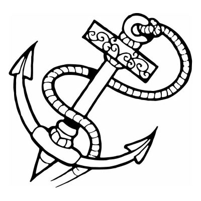 HoosierDecal Cool Anchor Nautical Vinyl Decal for Boat Car Window 121
