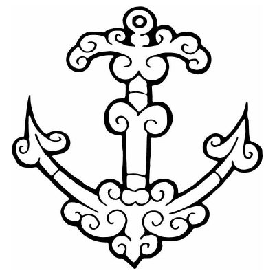 HoosierDecal Cool Anchor Nautical Vinyl Decal for Boat Car Window 123