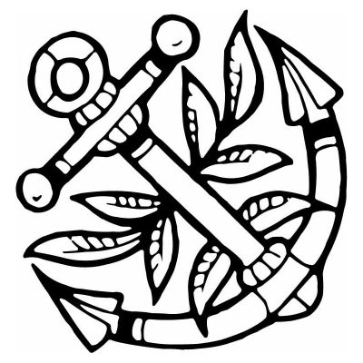 HoosierDecal Cool Anchor Nautical Vinyl Decal for Boat Car Window 124