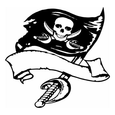 HoosierDecal Cool Pirate With Sword Nautical Vinyl Decal for Boat Car Window 125