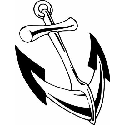 HoosierDecal Cool Anchor Nautical Vinyl Decal for Boat Car Window 128