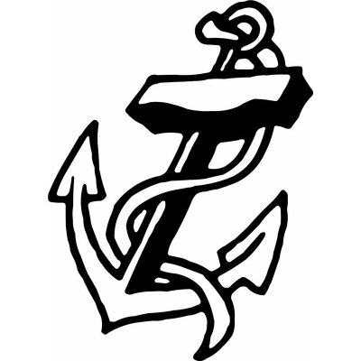 HoosierDecal Cool Anchor Nautical Vinyl Decal for Boat Car Window 130