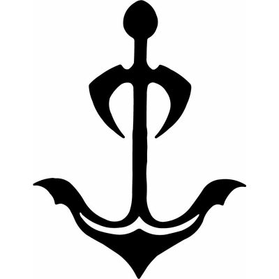 HoosierDecal Cool Anchor Nautical Vinyl Decal for Boat Car Window 131