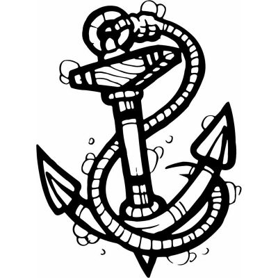 HoosierDecal Cool Anchor Nautical Vinyl Decal for Boat Car Window 136