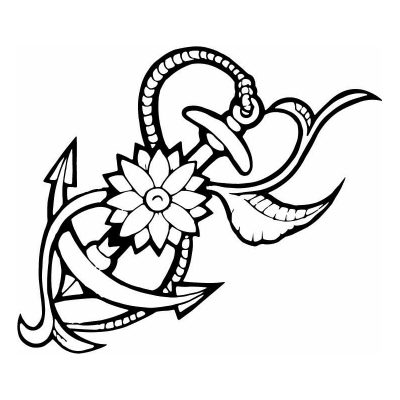 HoosierDecal Cool Anchor Nautical Vinyl Decal for Boat Car Window 139