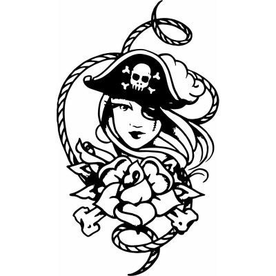 Girl Pirate Decal Visit HoosierDecal to view more Cool Nautical Vinyl Decals for Boats and Car Window 144