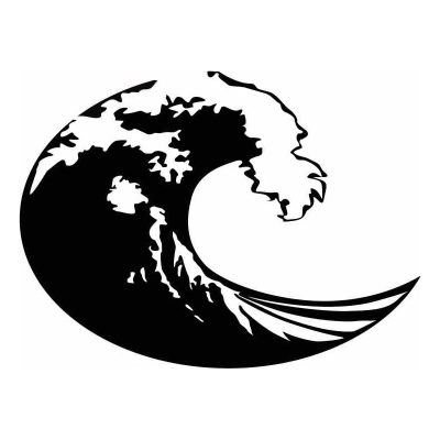 HoosierDecal Wave Nautical Vinyl Decal for Boat Car Window 147