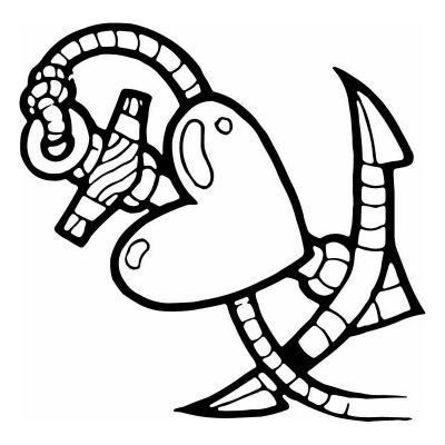 Anchor With Heart Cool Nautical Decal for Boats or Cars -Hoosier Decal 151
