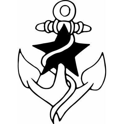 Anchor With Star Fish Decal Cool Nautical Vinyl Decals for Boats or Cars. 152