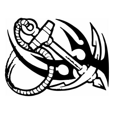 HoosierDecal Cool Anchor 155 Nautical Vinyl Decal for Boat Car Window