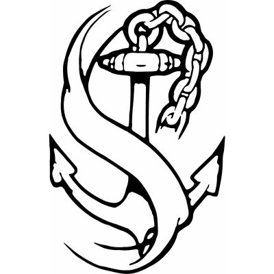 HoosierDecal Cool Anchor Nautical Vinyl Decal for Boat Car Window 157