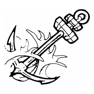 HoosierDecal Cool Anchor Nautical Vinyl Decal for Boat Car Window 158