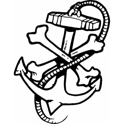 HoosierDecal Cool Anchor Nautical Vinyl Decal for Boat Car Window 160