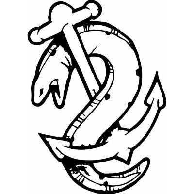 HoosierDecal Cool Anchor Nautical Vinyl Decal for Boat Car Window 161