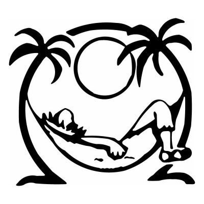 HoosierDecal Cool Man In Hammock On Beach Nautical Vinyl Decal for Boat Car Window 162