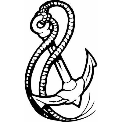 HoosierDecal Cool Anchor Nautical Vinyl Decal for Boat Car Window 163