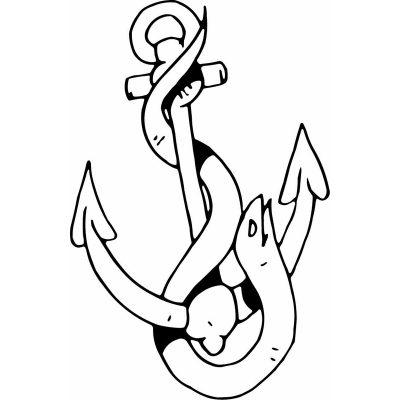 HoosierDecal Cool Anchor Nautical Vinyl Decal for Boat Car Window 171