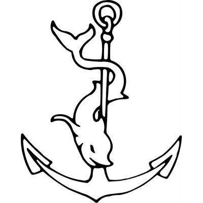 HoosierDecal Cool Anchor Nautical Vinyl Decal for Boat Car Window 172