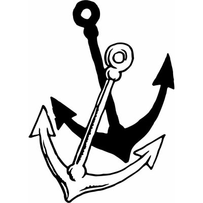 HoosierDecal Cool Anchor Nautical Vinyl Decal for Boat Car Window 173