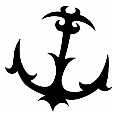 HoosierDecal Cool Anchor Nautical Vinyl Decal for Boat Car Window 176
