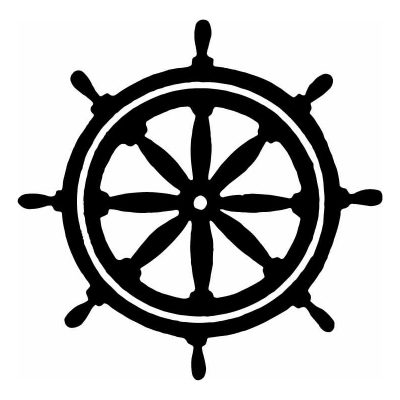 HoosierDecal Cool Ship Steering Wheel, Boat Wheel Nautical Vinyl Decal for Boat Car Window 179