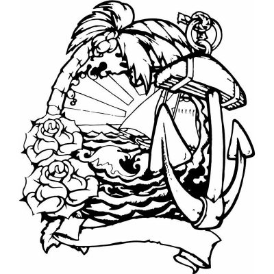 HoosierDecal Cool Anchor Nautical Vinyl Decal for Boat Car Window 180