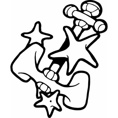 HoosierDecal Cool Anchor Nautical Vinyl Decal for Boat Car Window 181