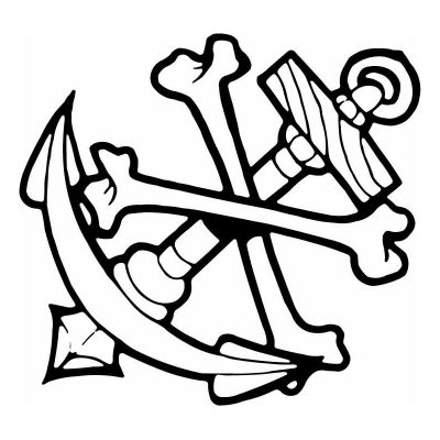 HoosierDecal Cool Anchor Nautical Vinyl Decal for Boat Car Window 182