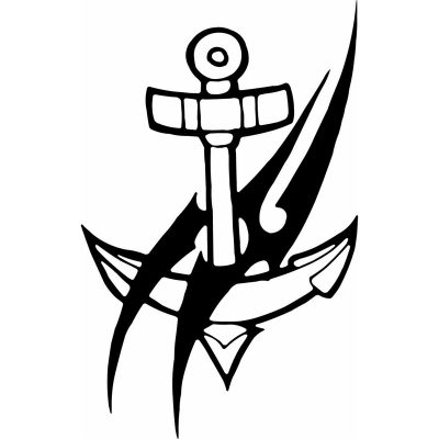 HoosierDecal Cool Anchor Nautical Vinyl Decal for Boat Car Window 186