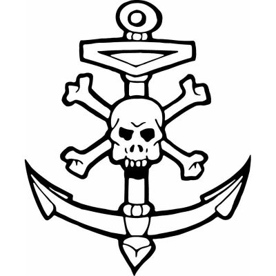 HoosierDecal Cool Anchor Nautical Vinyl Decal for Boat Car Window 187