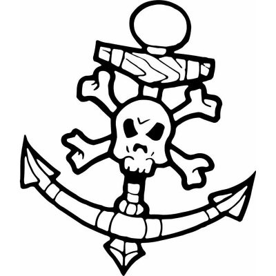 HoosierDecal Cool Anchor Nautical Vinyl Decal for Boat Car Window 189