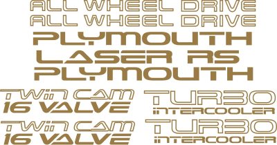 90-94 AWD PLYMOUTH DECAL SET DSM, ECLIPSE, LASER Stickers